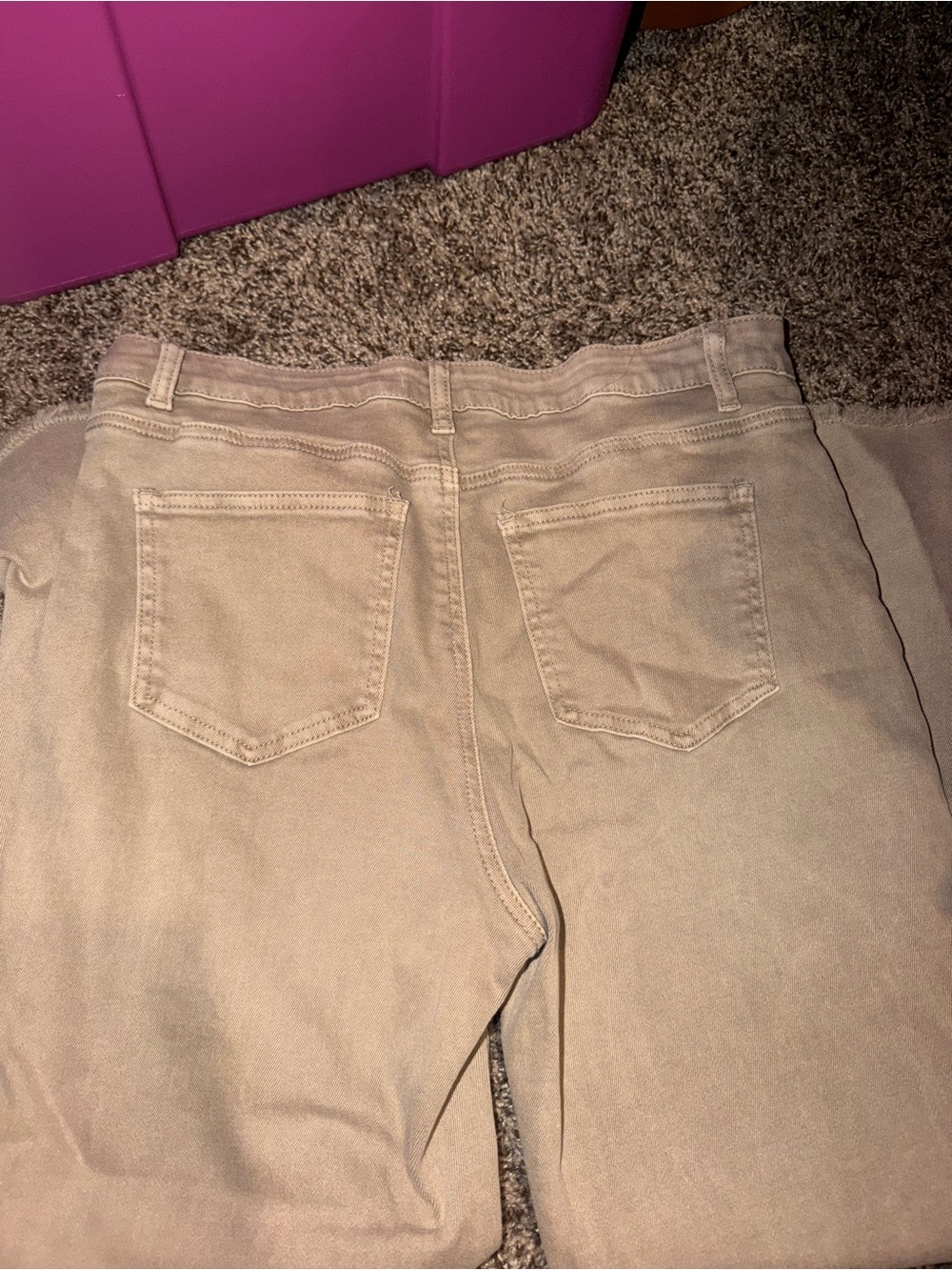 Zenana Outfitters Light Khaki Frayed Pants - Picture 4 of 4